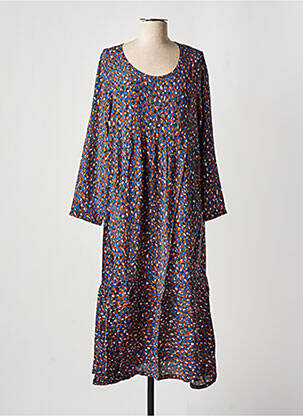 Robe longue manches longues manches longues bleu TEHANA femme