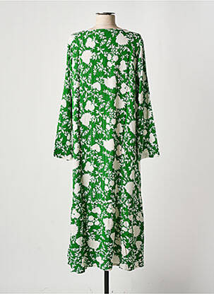 Robe longue manches longues manches longues vert TEHANA femme