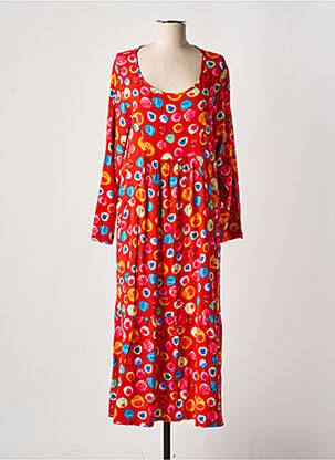 Robe longue manches longues manches longues rouge TEHANA femme