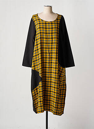 Robe longue manches longues manches longues jaune TEHANA femme