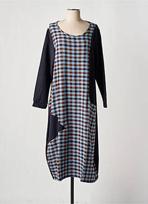 Robe longue manches longues manches longues bleu TEHANA femme