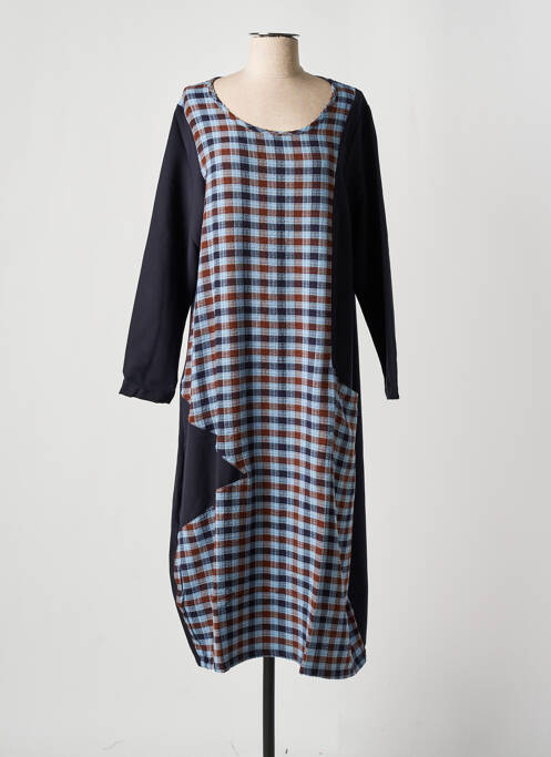 Robe longue manches longues manches longues bleu TEHANA femme