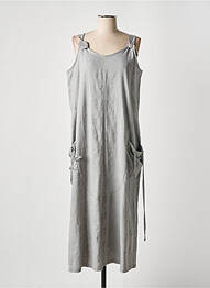 Robe longue tissage crêpe sans manche gris EFFET MER femme