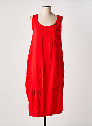 Robe mi-longue sans manche sans manche rouge EFFET MER femme