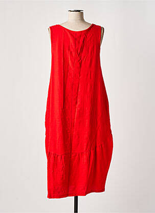 Robe mi-longue sans manche sans manche rouge EFFET MER femme