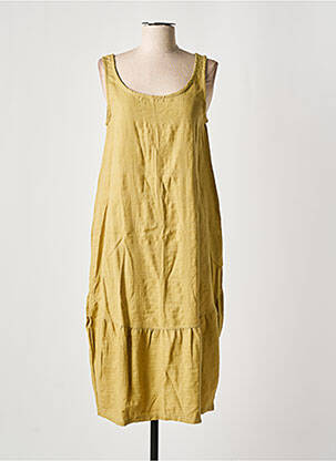 Robe mi-longue coupe évasée sans manche vert EFFET MER femme