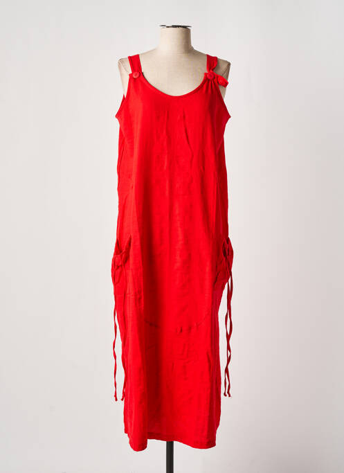 Robe longue rouge EFFET MER pour femme