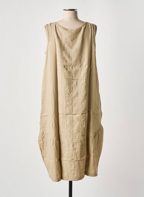 Robe mi-longue marron EFFET MER pour femme