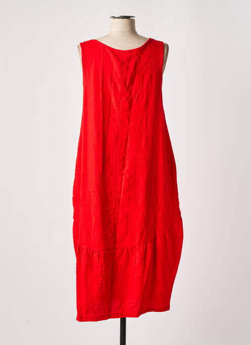 Robe mi-longue rouge EFFET MER pour femme