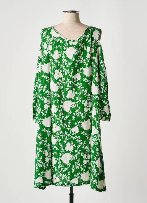 Robe mi-longue vert TEHANA pour femme