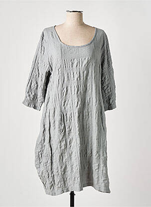 Robe mi-longue coupe évasée manches 3/4 gris EFFET MER femme