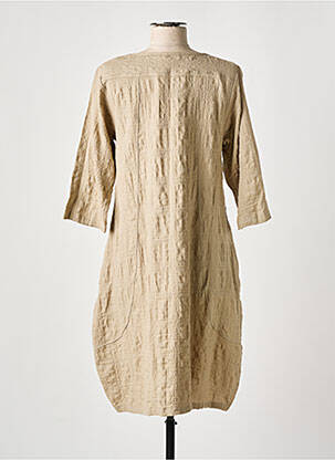 Robe mi-longue manches 3/4 manches 3/4 beige EFFET MER femme