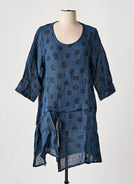Tunique manches longues col rond bleu TEHANA femme
