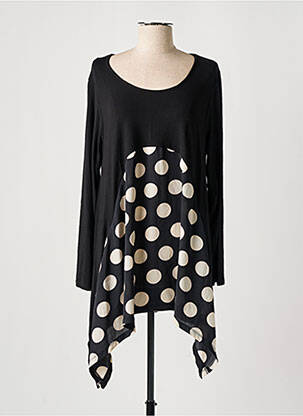 Tunique manches longues imprimé fantaisie noir TEHANA femme