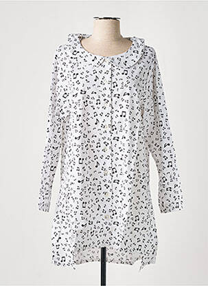 Tunique manches longues imprimé fantaisie blanc TEHANA femme