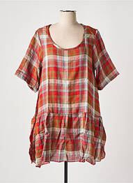 Tunique manches courtes col rond rouge TEHANA femme