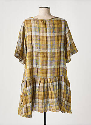 Tunique manches courtes col rond jaune TEHANA femme