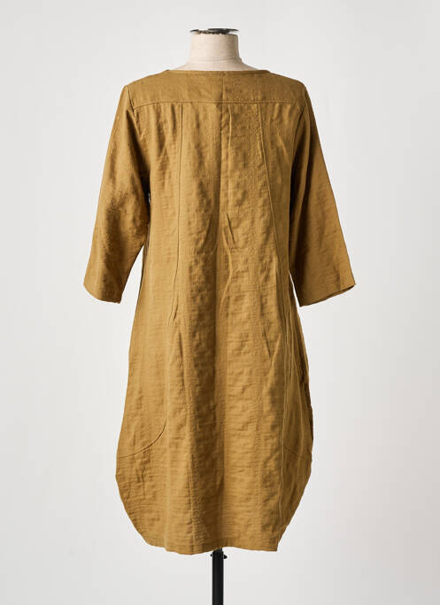 Robe mi-longue beige fonce EFFET MER pour femme