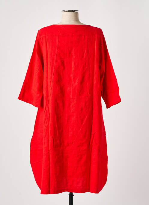Robe mi-longue rouge EFFET MER pour femme