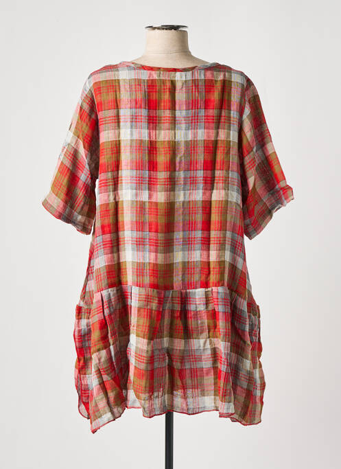 Tunique manches courtes rouge TEHANA pour femme