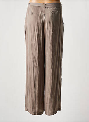 Pantalon large fermeture zippée sous rabat boutonné taille normale marron FRED SABATIER femme