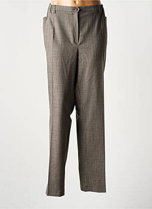 Pantalon droit tissage crêpe taille normale marron STARK femme