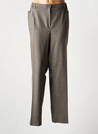 Pantalon droit tissage crêpe taille normale marron STARK femme