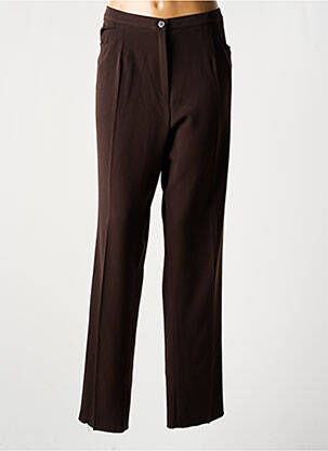 Pantalon droit stretch taille haute marron GRIFFON femme
