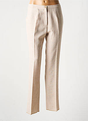 Pantalon droit taille haute taille haute beige GRIFFON femme