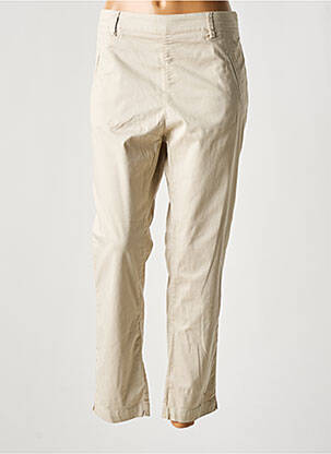 Pantalon 7/8 tissage popeline taille normale beige LUCCHINI femme