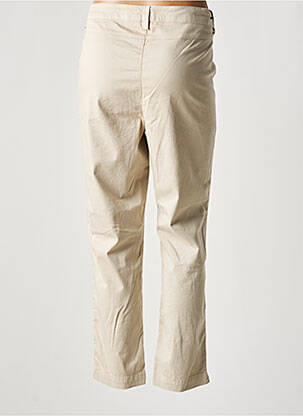 Pantalon 7/8 tissage popeline taille normale beige LUCCHINI femme