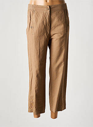 Pantalon 7/8 taille haute taille haute marron LUCCHINI femme