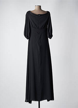 Robe longue coupe évasée manches 3/4 noir CARLA MONTANARINI femme