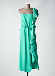 Robe longue manches courtes manches courtes vert ANGELA DAVIS femme