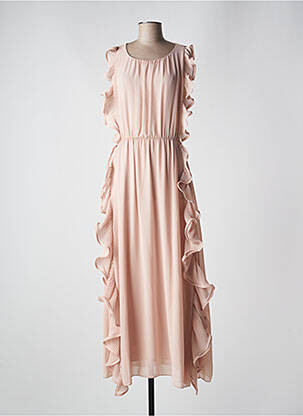 Robe longue manches courtes manches courtes rose ANGELA DAVIS femme