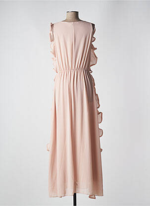 Robe longue manches courtes manches courtes rose ANGELA DAVIS femme