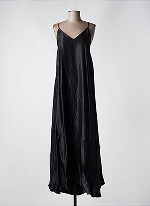Robe longue coupe fluide fines bretelles noir ANGELA DAVIS femme