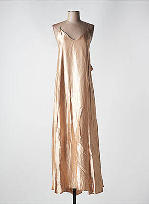 Robe longue coupe fluide fines bretelles beige ANGELA DAVIS femme