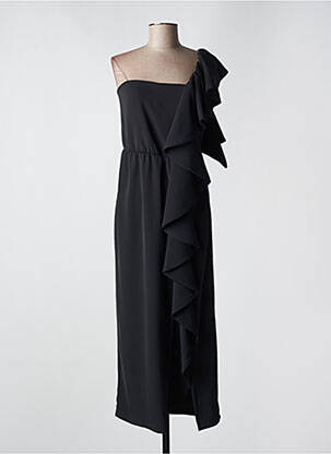 Robe longue manches courtes manches courtes noir ANGELA DAVIS femme