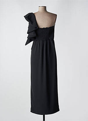 Robe longue manches courtes manches courtes noir ANGELA DAVIS femme
