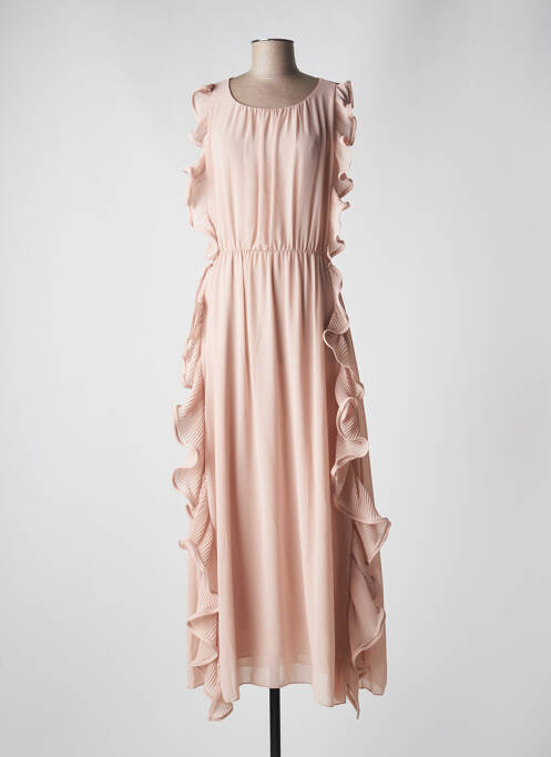 Robe longue manches courtes manches courtes rose ANGELA DAVIS femme