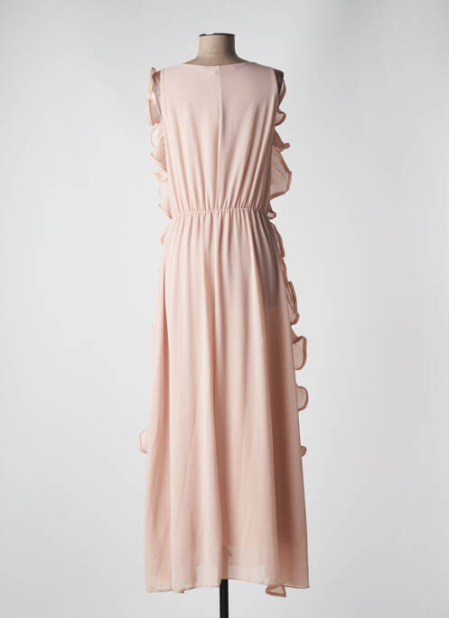 Robe longue manches courtes manches courtes rose ANGELA DAVIS femme