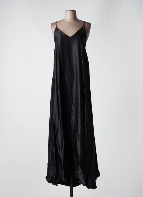 Robe longue coupe fluide fines bretelles noir ANGELA DAVIS femme