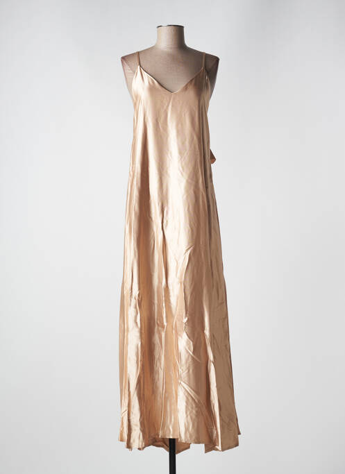 Robe longue coupe fluide fines bretelles beige ANGELA DAVIS femme