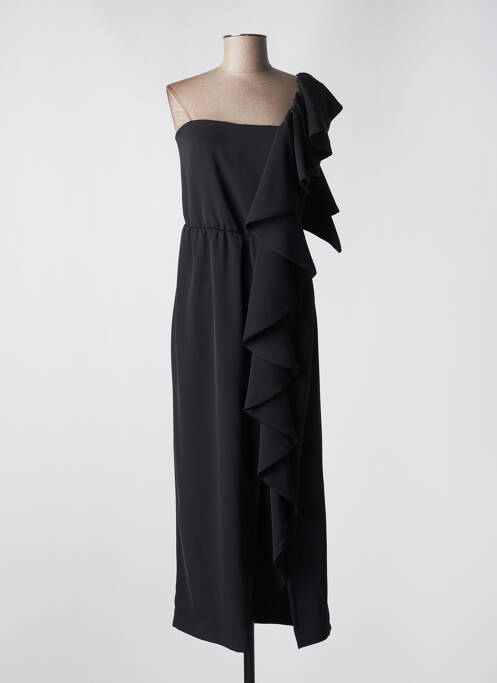 Robe longue manches courtes manches courtes noir ANGELA DAVIS femme