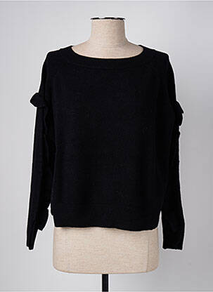 Pull coupe droite manches longues noir ANGELA DAVIS femme