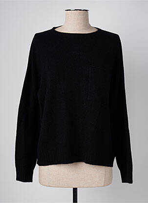 Pull coupe droite manches longues noir ANGELA DAVIS femme