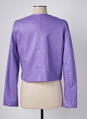 Veste simili cuir poches violet LUMINA femme