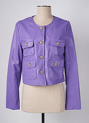 Veste simili cuir violet LUMINA pour femme seconde vue