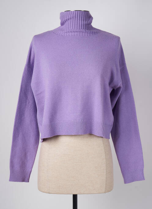 Pull col roulé violet DIANA GALLESI pour femme